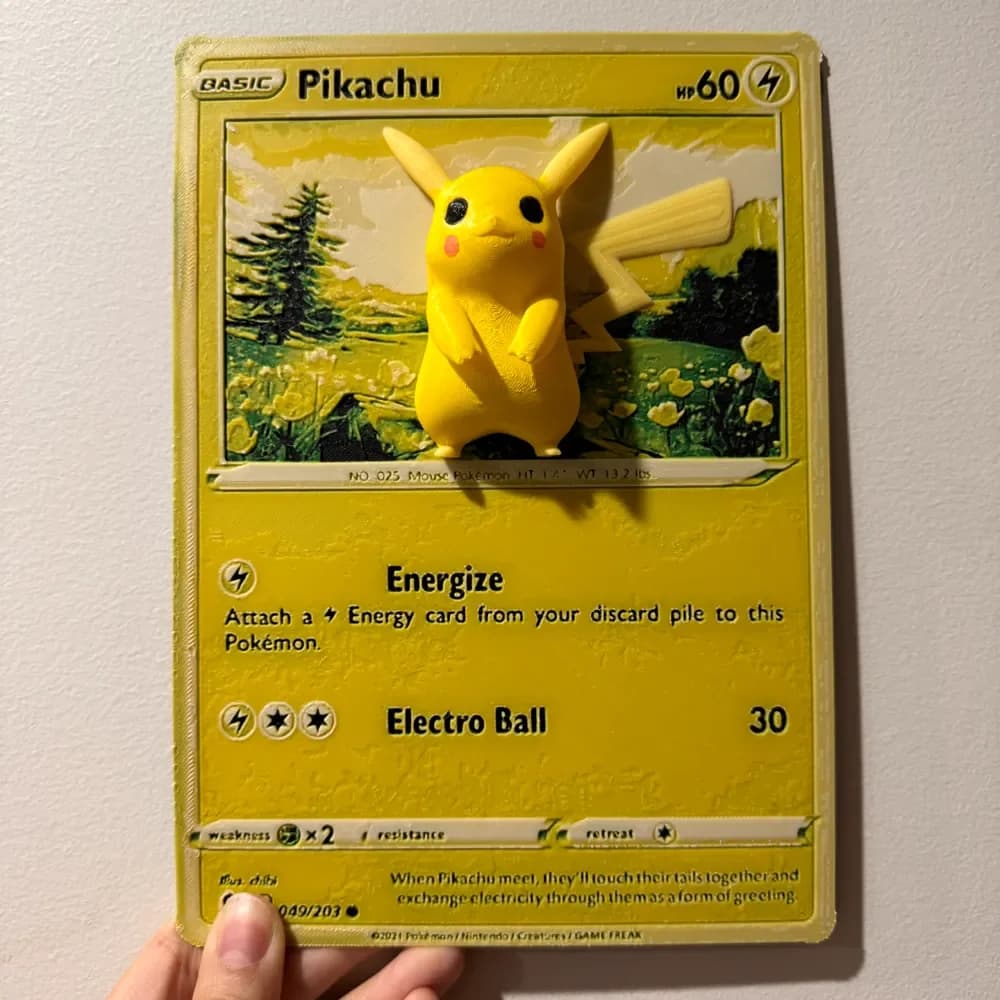 Oversized Pikachu Pikachu Card - Hueforge Hybrid by cyanidesugar HueForge model: Oversized Pikachu Pikachu Card - Hueforge Hybrid by cyanidesugar