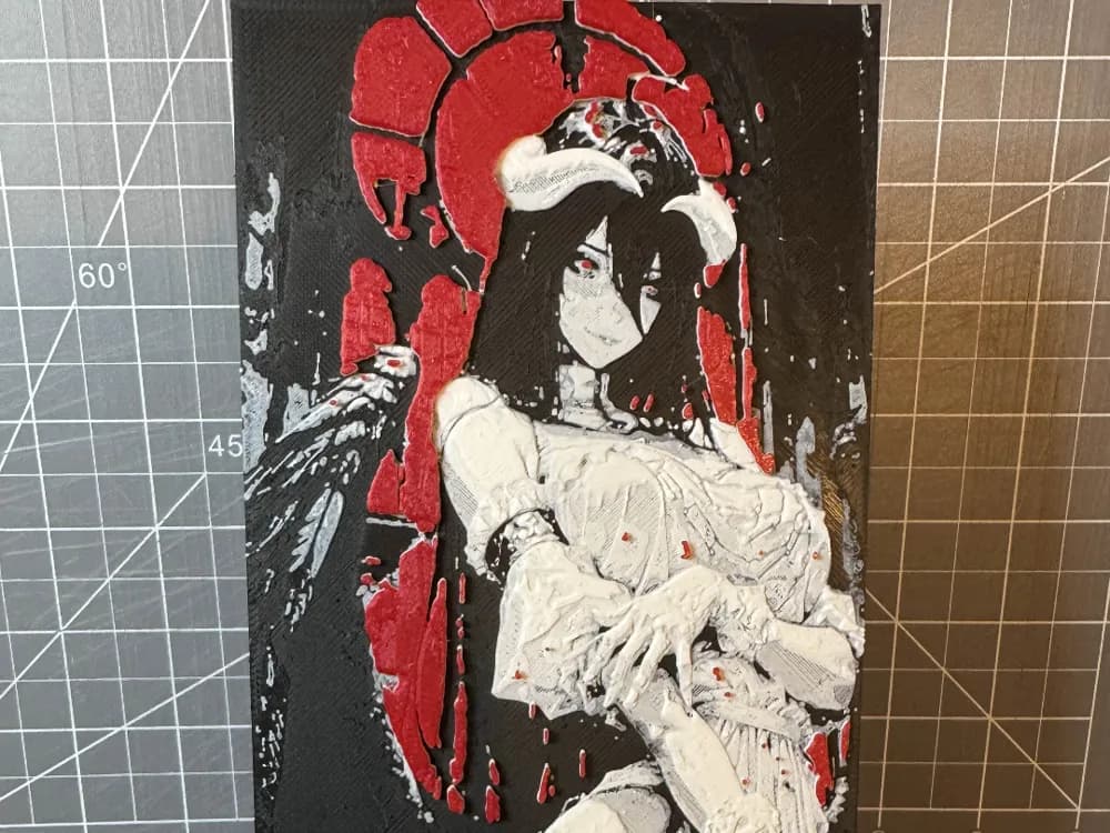 4x8 hueforge of Albedo from Overlord by SBC Creations HueForge model: 4x8 hueforge of Albedo from Overlord by SBC Creations