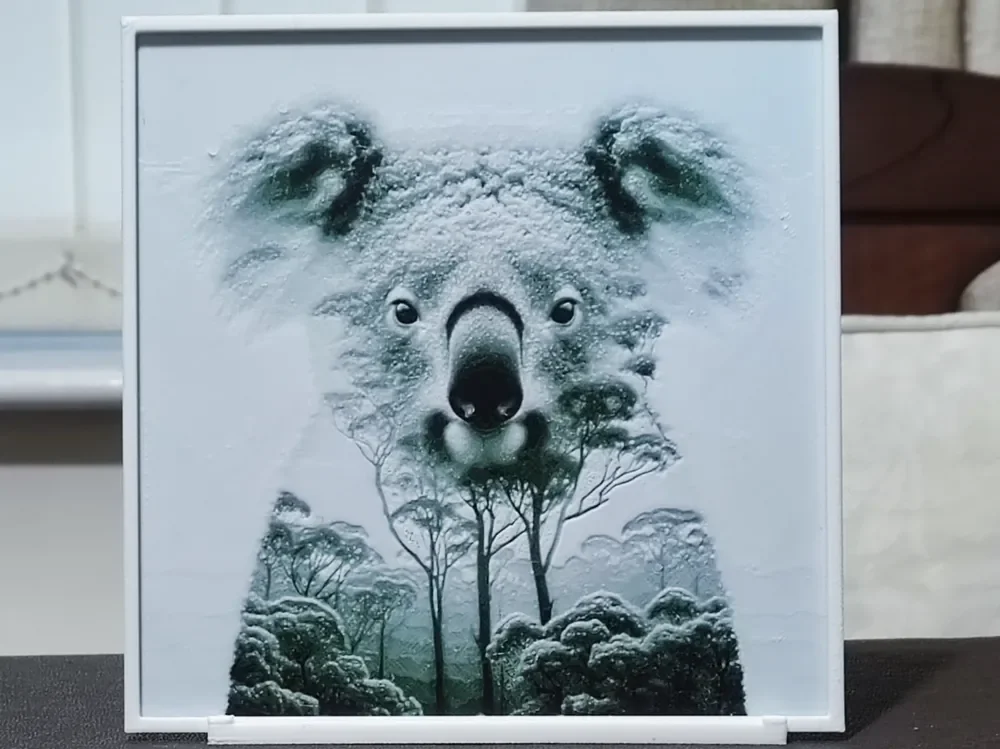 HueForge model: Double Exposure Koala - HueForge 3 Color by BoDad