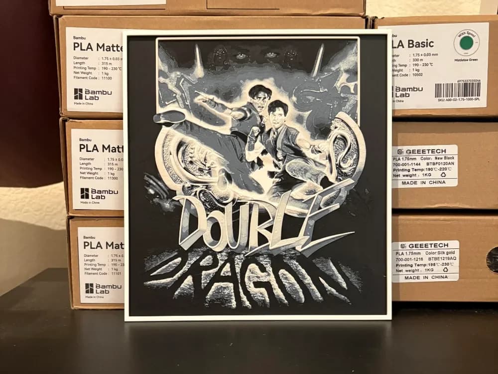 Double Dragon Hueforge by Estiv HueForge model: Double Dragon Hueforge by Estiv