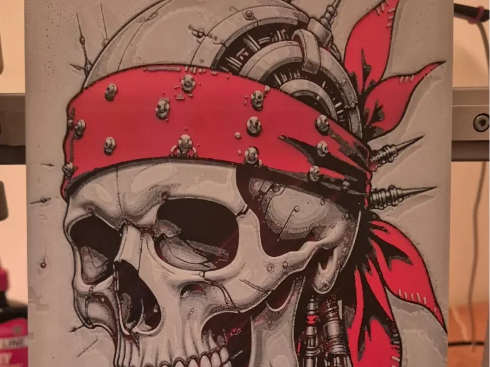 skull red bandana hueforge by Buntsta HueForge model: skull red bandana hueforge by Buntsta