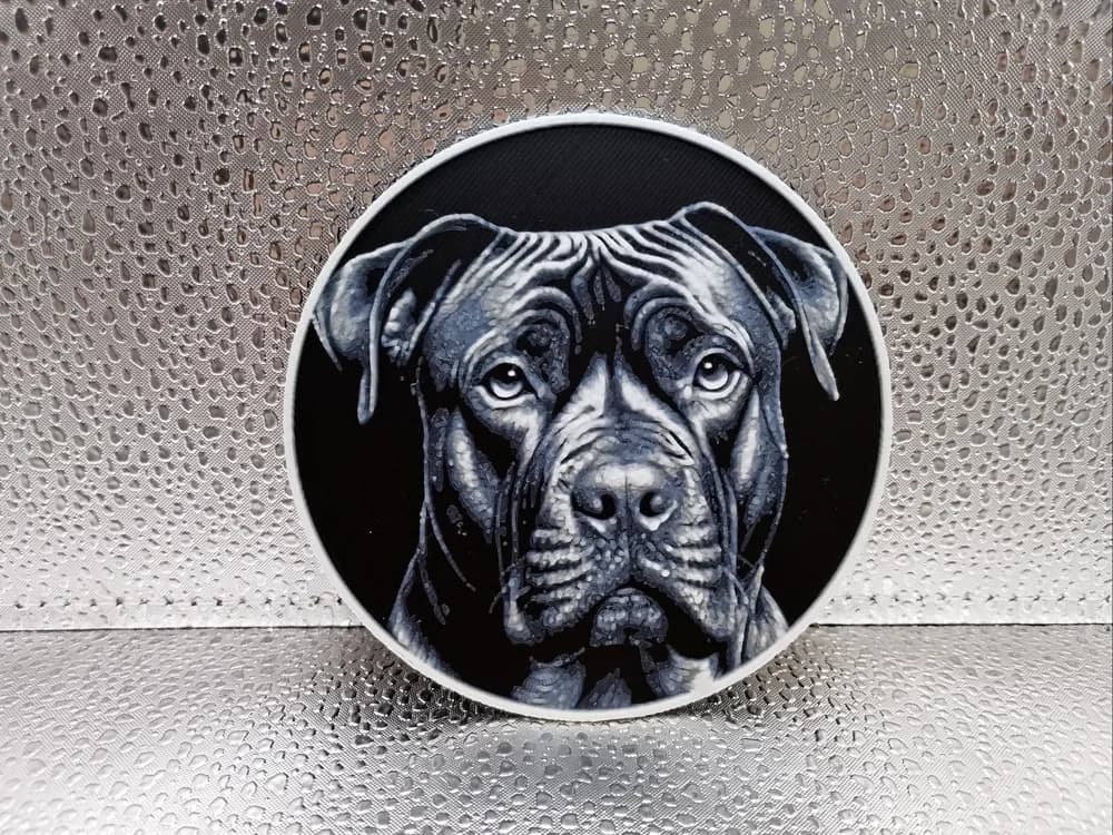 Presa Canario Coaster – Hueforge by Borishotch Industries HueForge model: Presa Canario Coaster – Hueforge by Borishotch Industries