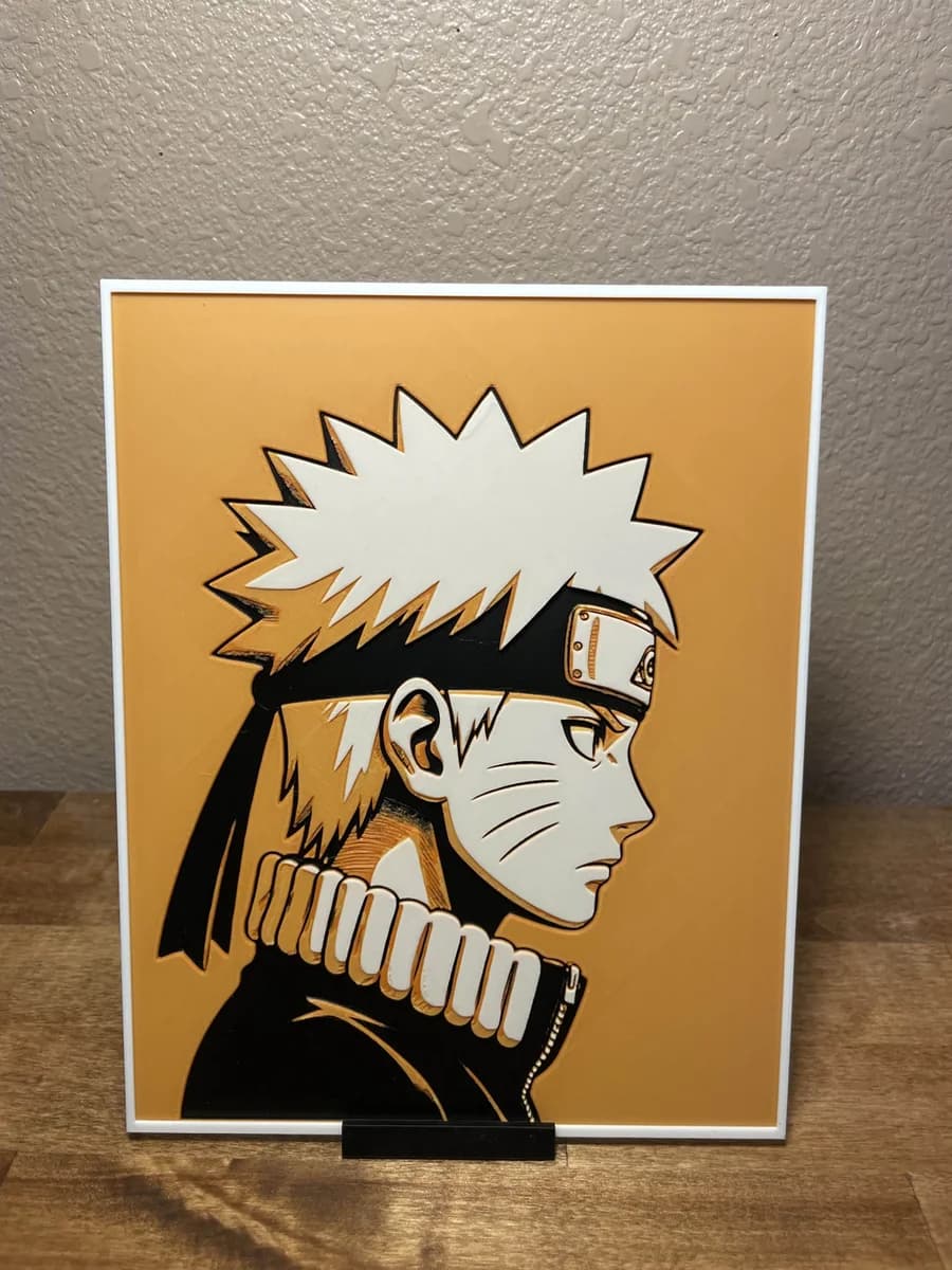 Naruto Side View by Cloudy Nostalgia HueForge model: Naruto Side View by Cloudy Nostalgia