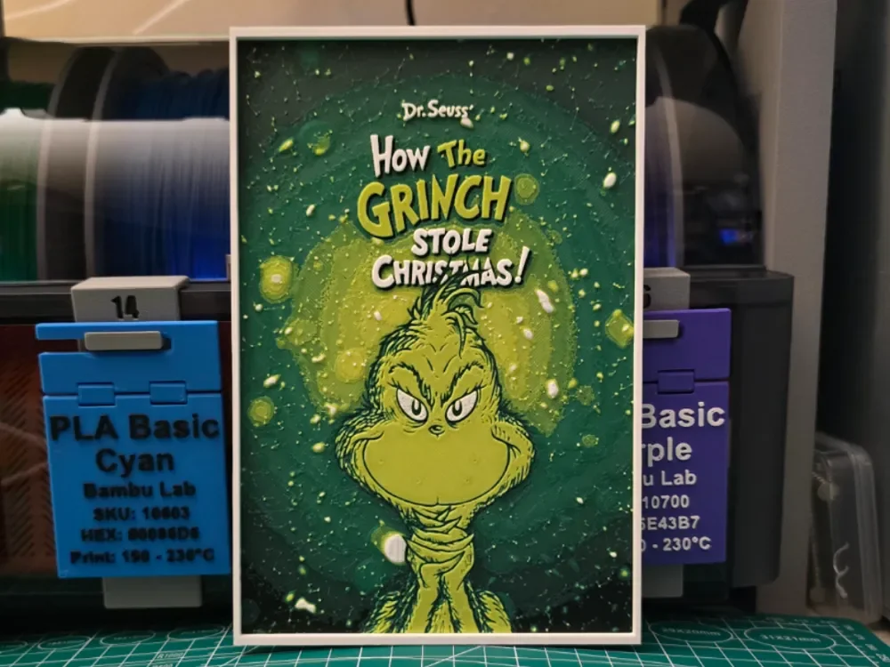 How the Grinch Stole Christmas! Poster - Hueforge by Lumpy3D HueForge model: How the Grinch Stole Christmas! Poster - Hueforge by Lumpy3D