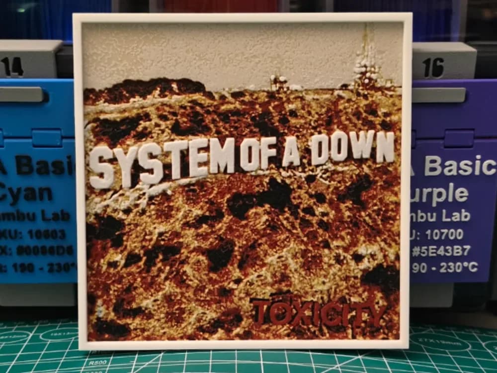 System of a Down "Toxicity" Album - Hueforge Art by Lumpy3D HueForge model: System of a Down "Toxicity" Album - Hueforge Art by Lumpy3D