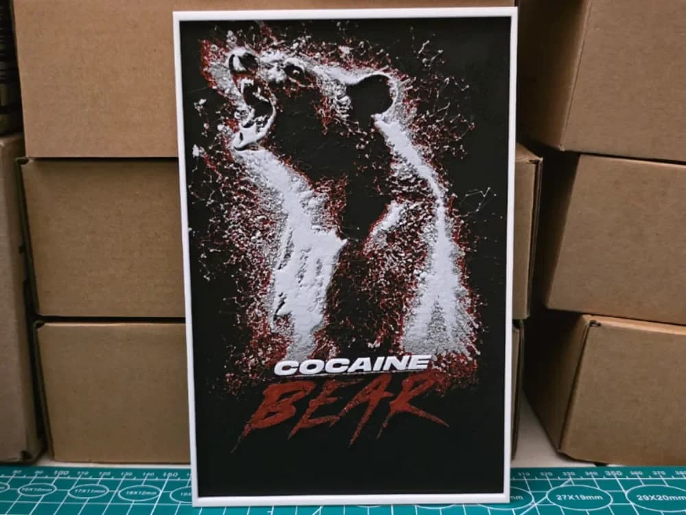 Cocaine Bear Movie Poster - Hueforge Art by Lumpy3D HueForge model: Cocaine Bear Movie Poster - Hueforge Art by Lumpy3D