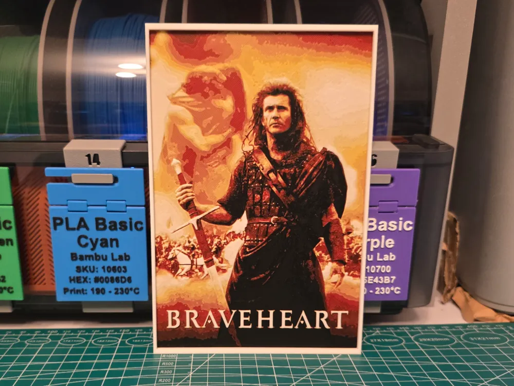 Braveheart Movie Poster - Hueforge Art by Lumpy3D HueForge model: Braveheart Movie Poster - Hueforge Art by Lumpy3D