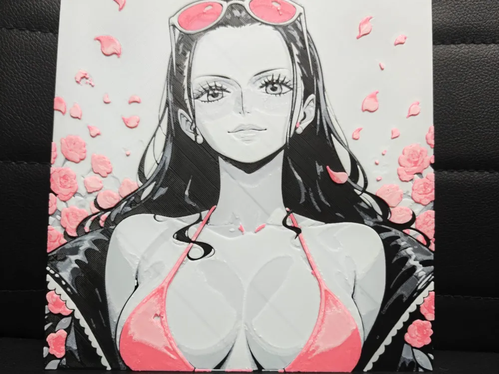 HueForge model: Nico Robin Closeup by TheHueforgeLady