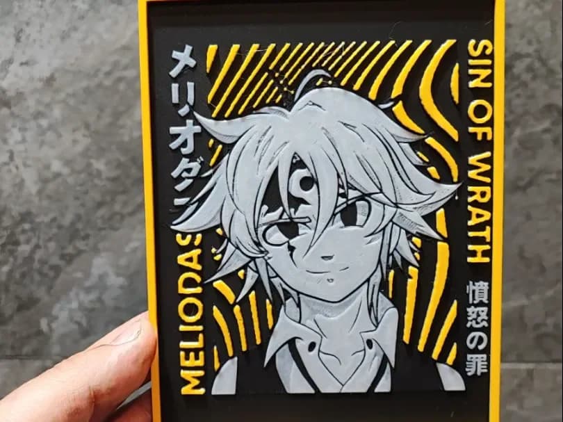7ds _ Meliodas by Garuda3D HueForge model: 7ds _ Meliodas by Garuda3D