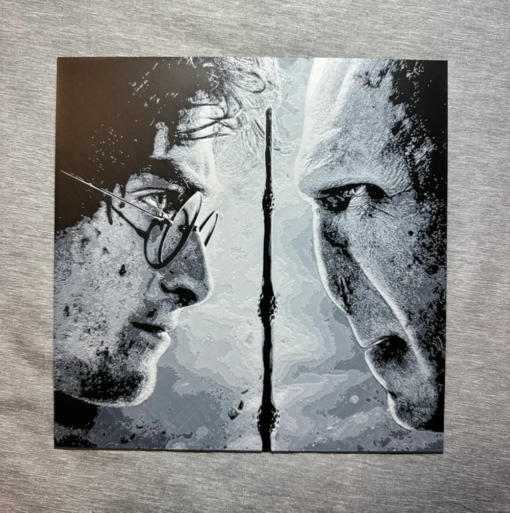 HueForge model: Harry Potter & Lord Voldemort Hueforge by Hey Ben