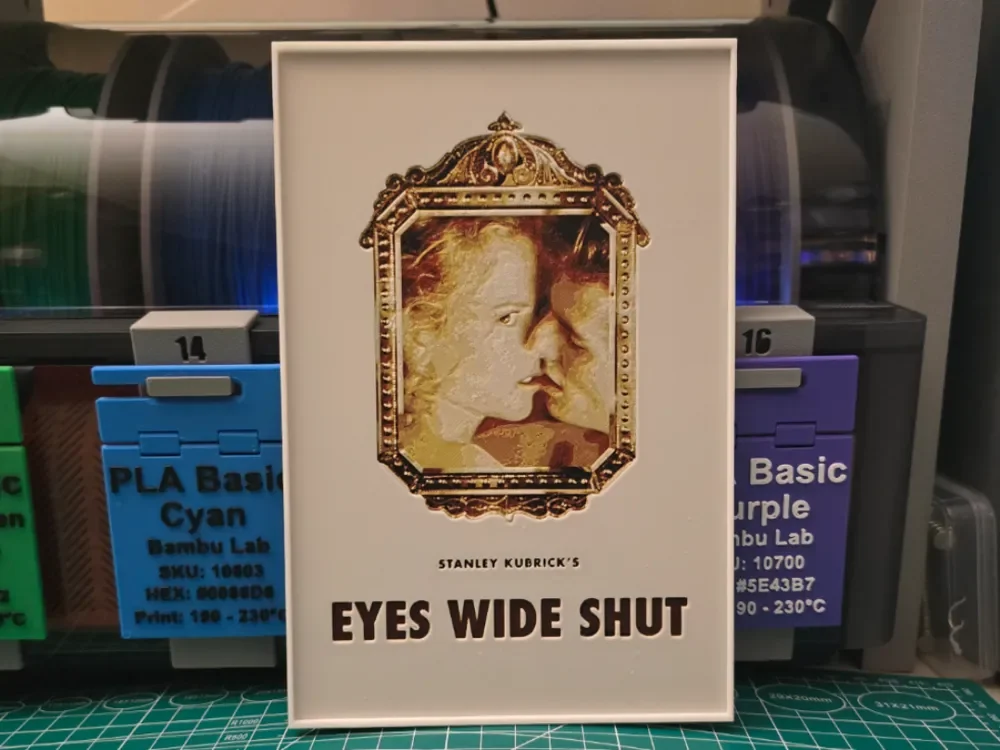Eyes Wide Shut Movie Poster - Hueforge Art by Lumpy3D HueForge model: Eyes Wide Shut Movie Poster - Hueforge Art by Lumpy3D