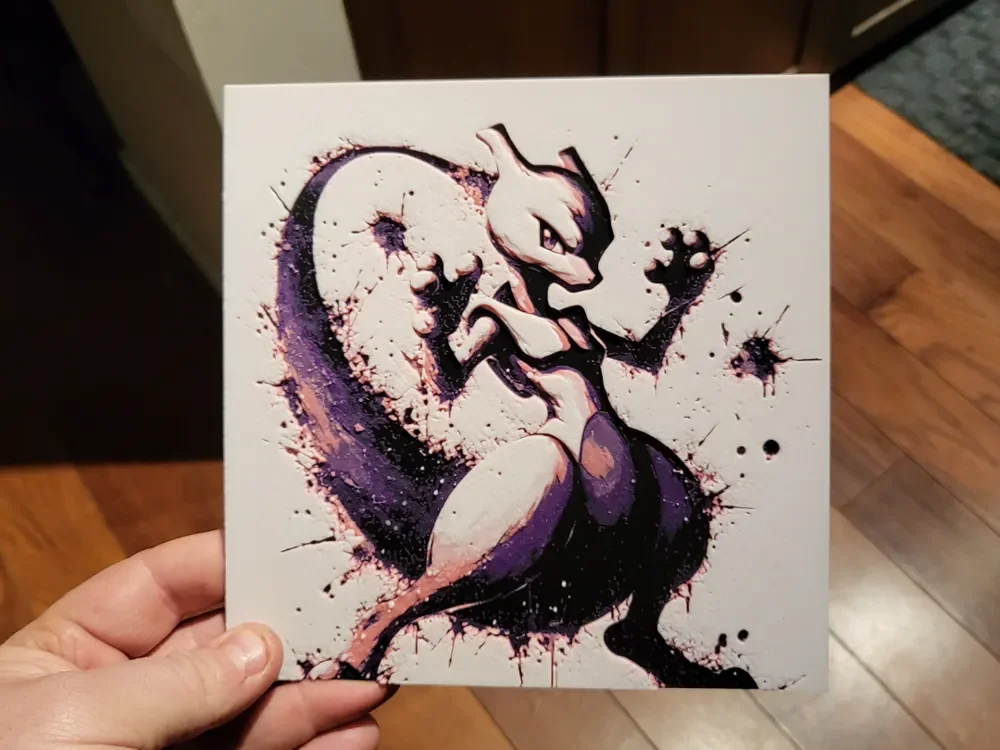 Graffiti Mewtwo Hueforge by 3Ree Printing HueForge model: Graffiti Mewtwo Hueforge by 3Ree Printing
