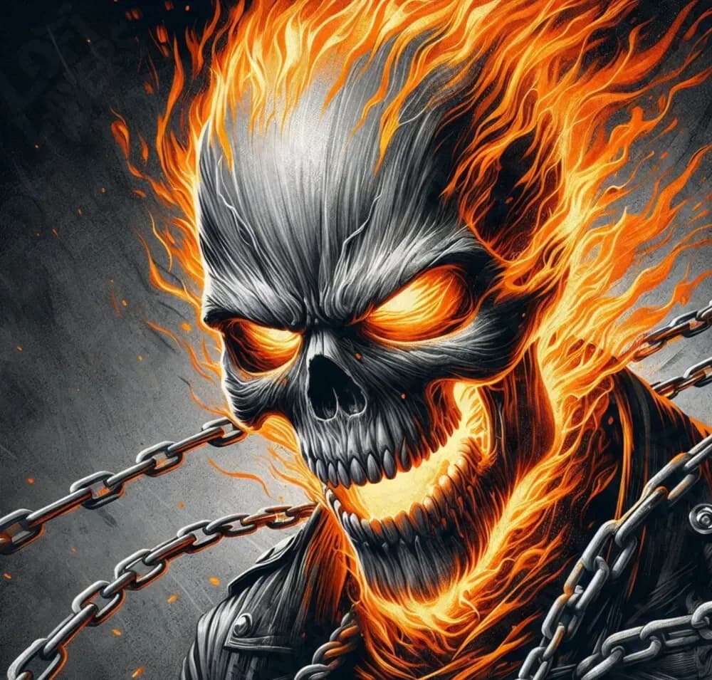 Ghostrider Hueforge by LoFi Layers HueForge model: Ghostrider Hueforge by LoFi Layers