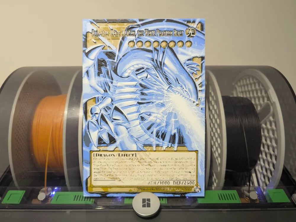 Blue Eyes White Dragon Extended Art - Yugioh by Razel HueForge model: Blue Eyes White Dragon Extended Art - Yugioh by Razel