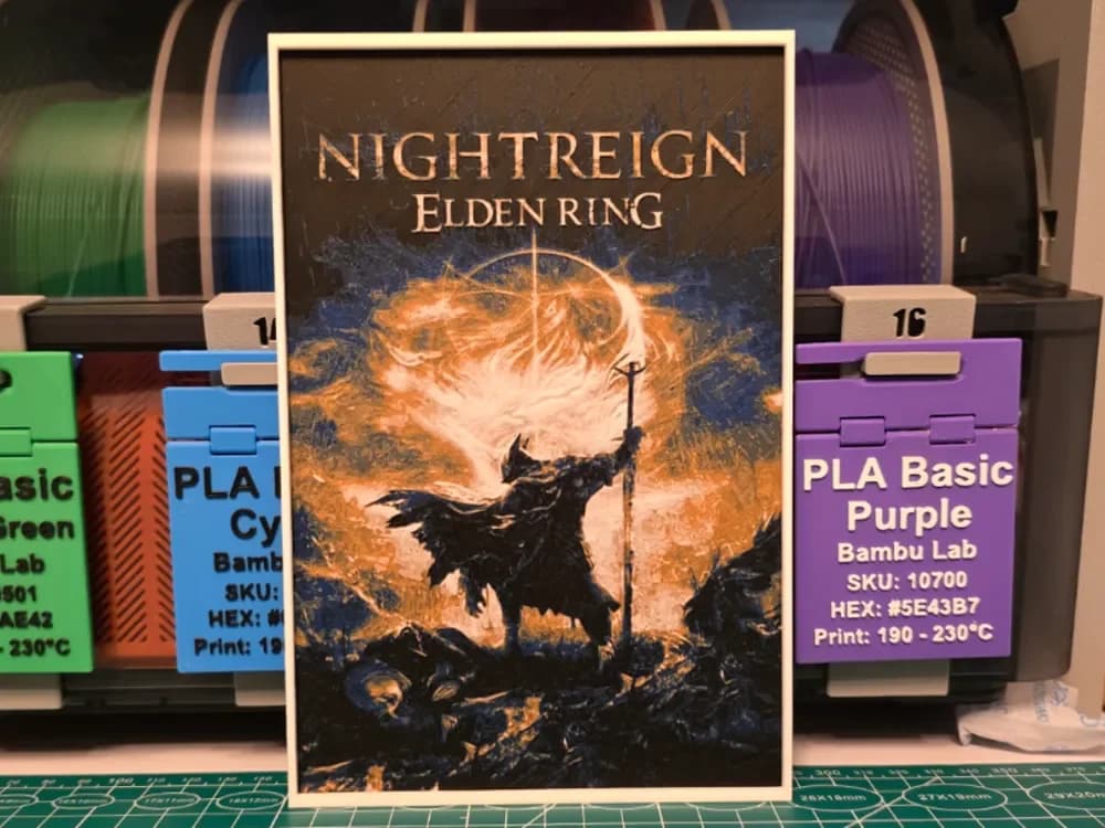 Elden Ring Nightreign Poster - Hueforge Art by Lumpy3D HueForge model: Elden Ring Nightreign Poster - Hueforge Art by Lumpy3D