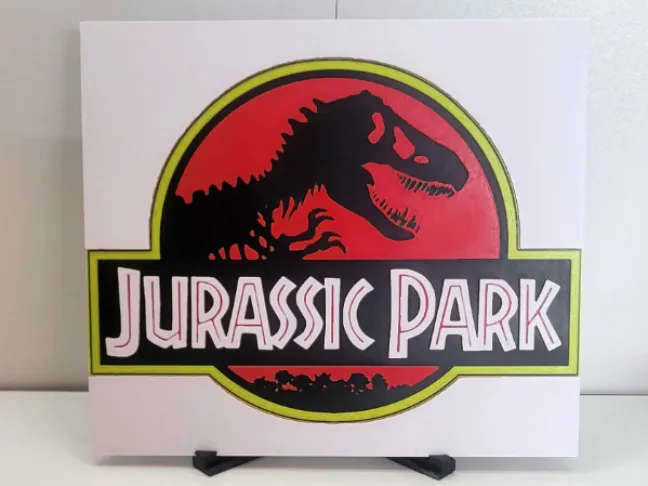 Logo Jurassic Park by Poly3D HueForge model: Logo Jurassic Park by Poly3D
