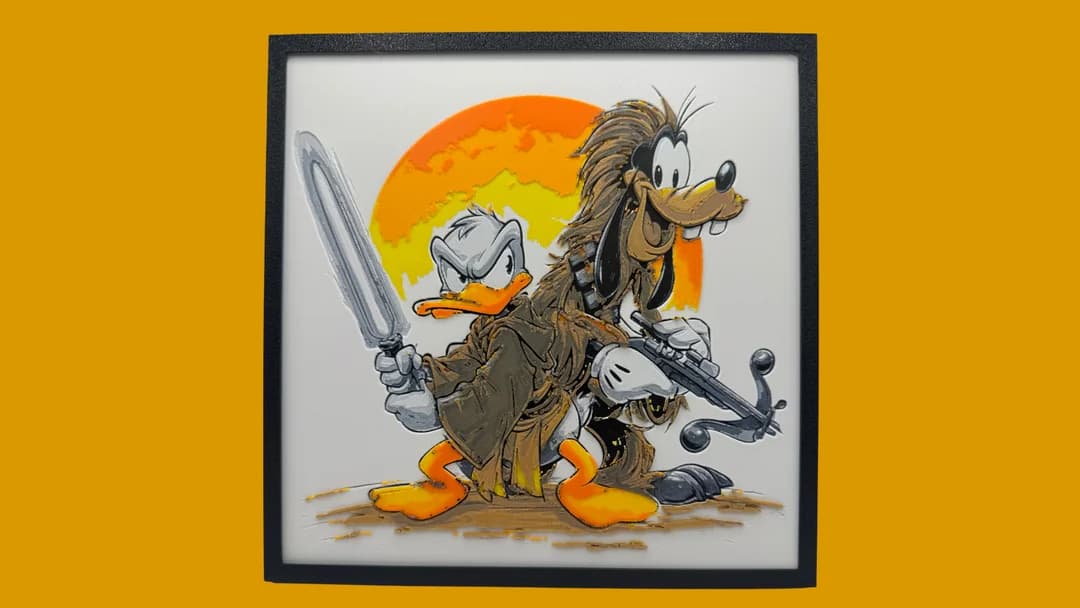 Donald Duck & Goofy - Star Wars Mashup Hueforge by Canadian Gamer HueForge model: Donald Duck & Goofy - Star Wars Mashup Hueforge by Canadian Gamer