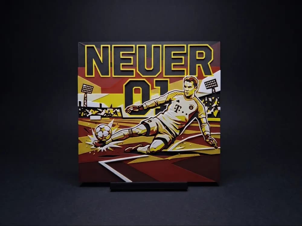 Manuel Neuer - Hueforge Wall Art by LED HueForge model: Manuel Neuer - Hueforge Wall Art by LED