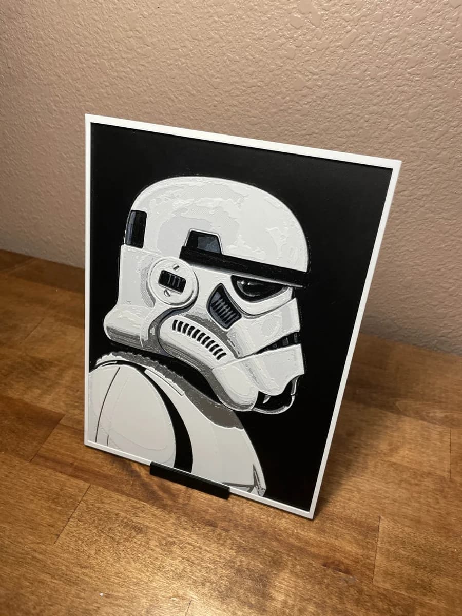Stormtrooper Side View by Cloudy Nostalgia HueForge model: Stormtrooper Side View by Cloudy Nostalgia