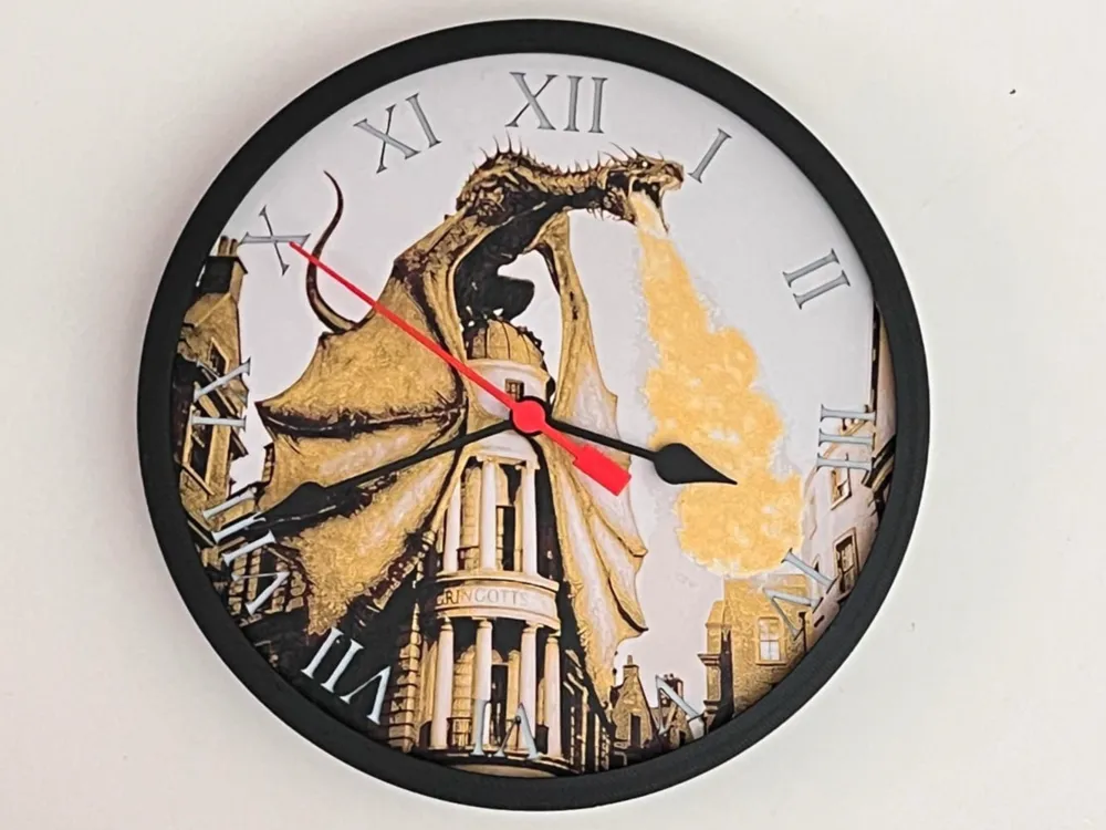Customizable Clock - Gringotts Dragon,Harry Potter by 3djd HueForge model: Customizable Clock - Gringotts Dragon,Harry Potter by 3djd