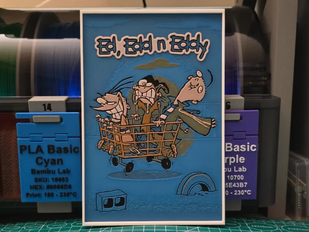 Ed, Edd n Eddy Poster - Hueforge Art by Lumpy3D HueForge model: Ed, Edd n Eddy Poster - Hueforge Art by Lumpy3D