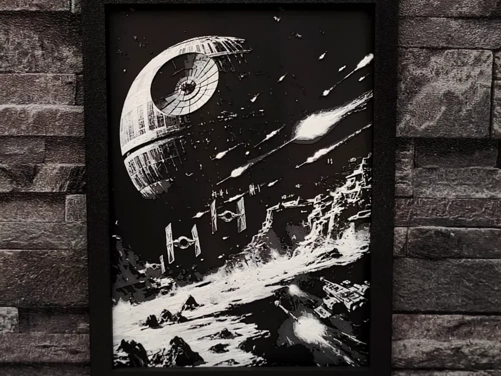 Hueforge Star Death War Space 3 colors by StefBull85 HueForge model: Hueforge Star Death War Space 3 colors by StefBull85