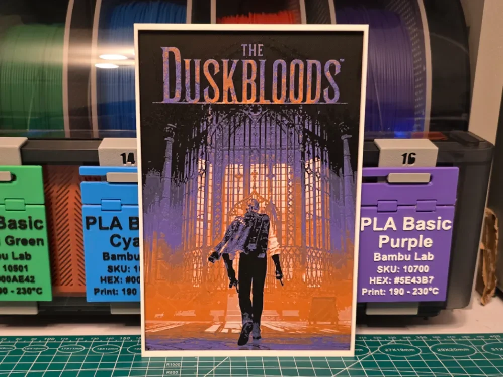 The Duskbloods Game Poster - Hueforge Art by Lumpy3D HueForge model: The Duskbloods Game Poster - Hueforge Art by Lumpy3D