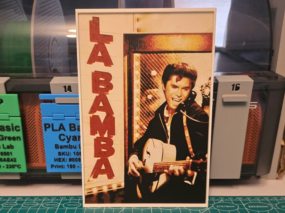 La Bamba Movie Poster - Hueforge Art by Lumpy3D HueForge model: La Bamba Movie Poster - Hueforge Art by Lumpy3D