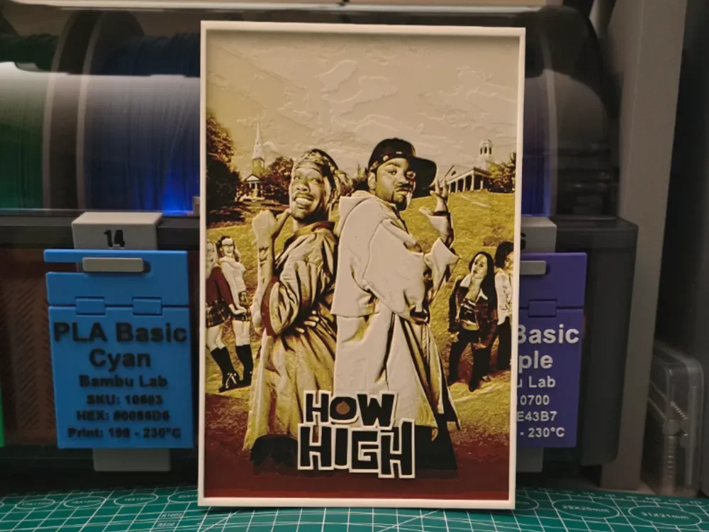 How High Movie Poster - Hueforge Art by Lumpy3D HueForge model: How High Movie Poster - Hueforge Art by Lumpy3D