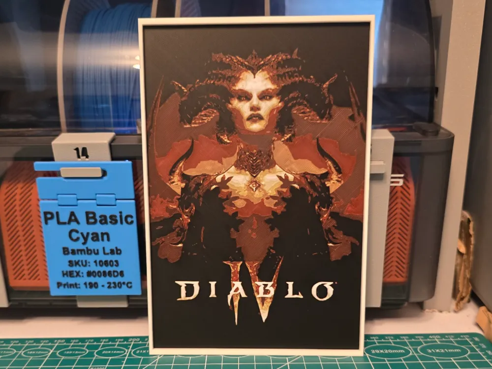Diablo IV Game Poster - Hueforge Art by Lumpy3D HueForge model: Diablo IV Game Poster - Hueforge Art by Lumpy3D