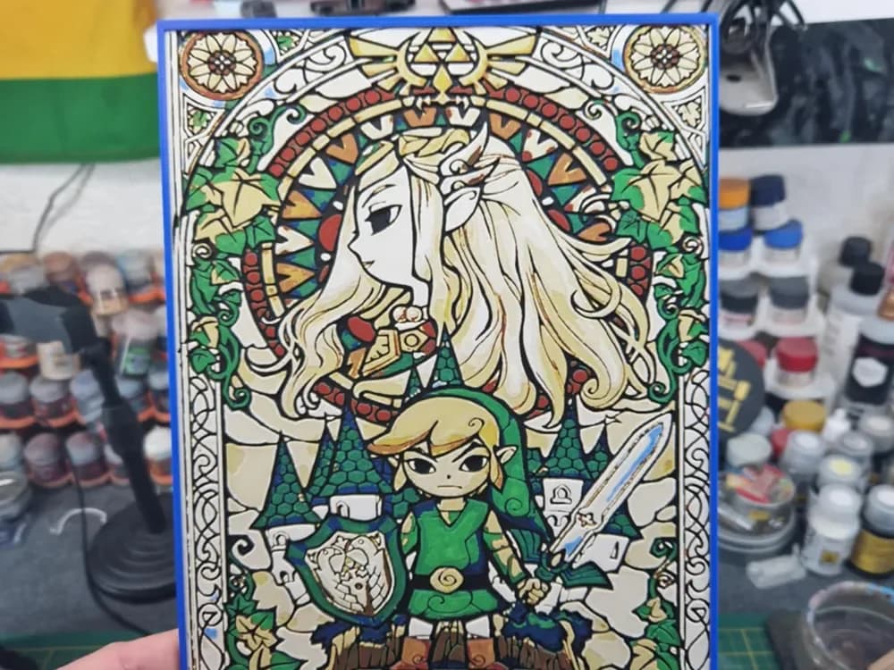 The Legend Of Zelda Hueforge - Link stained glass by Dakiren HueForge model: The Legend Of Zelda Hueforge - Link stained glass by Dakiren