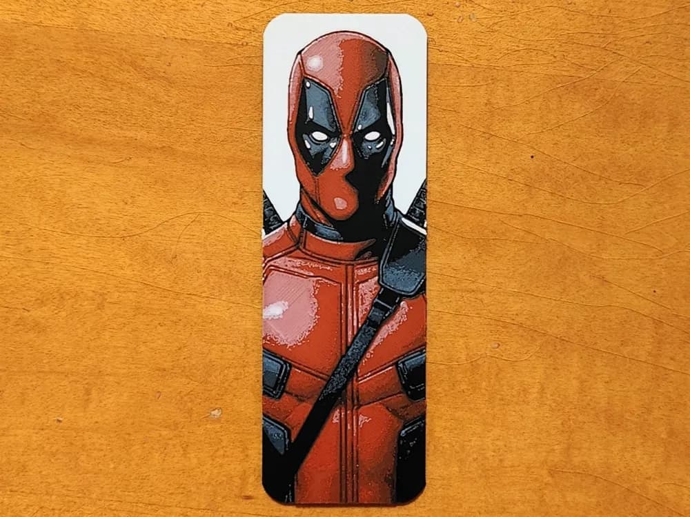 Deadpool Bookmark by Sarge HueForge model: Deadpool Bookmark by Sarge