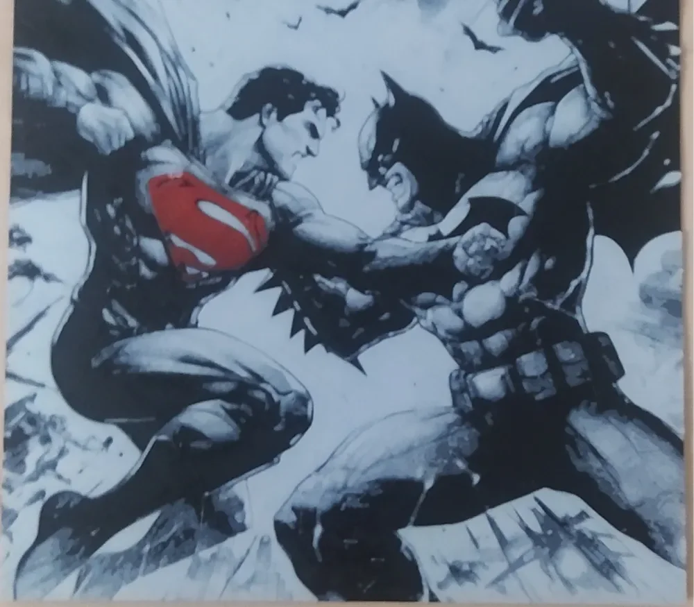 Superman Vs Batman by 3Dprintsbar HueForge model: Superman Vs Batman by 3Dprintsbar