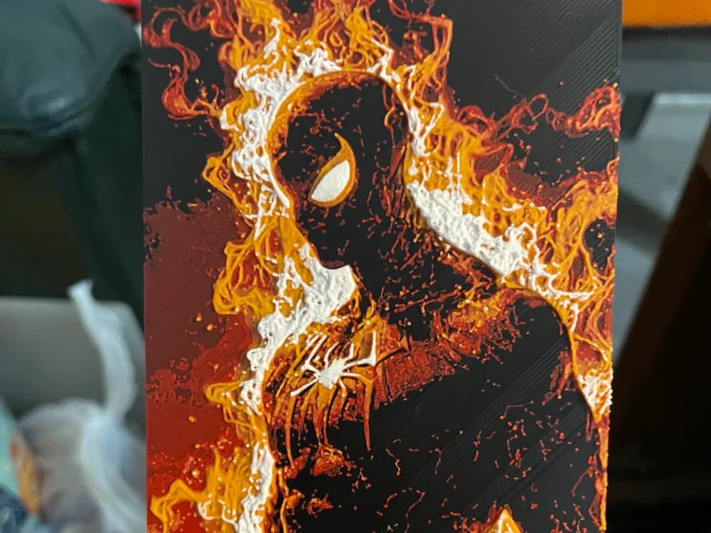 Spiderman on Fire V2 Hueforge Spiderman on Fire V2 Hueforge