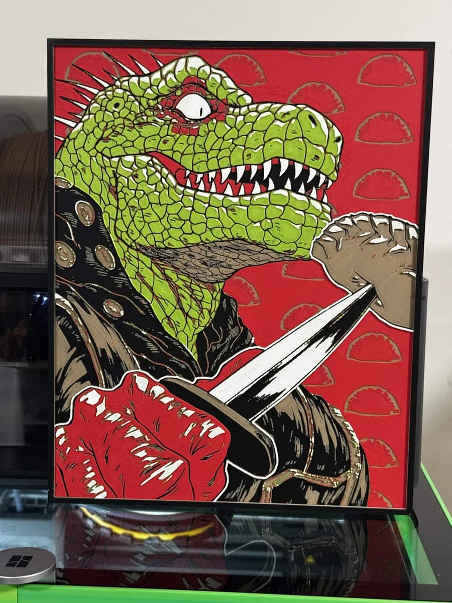 Caiman Dumplings (DoroHeDoro) by Strata Prints HueForge model: Caiman Dumplings (DoroHeDoro) by Strata Prints