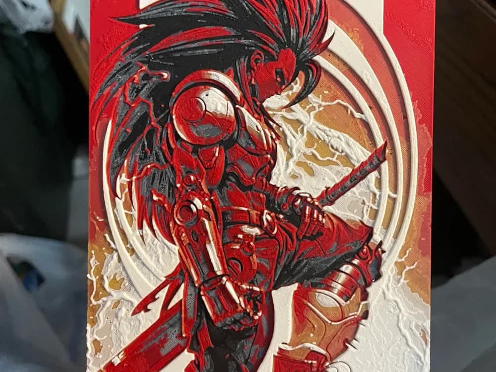 DBZ Warrior Hueforge by Advancedtechworldwide HueForge model: DBZ Warrior Hueforge by Advancedtechworldwide