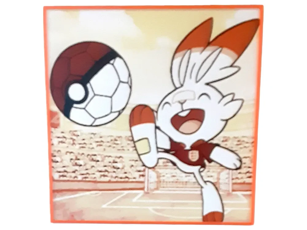 HueForge model: Scorbunny Hueforge Pokemon Rabbit Soccer Football by Elsie Moonshadow
