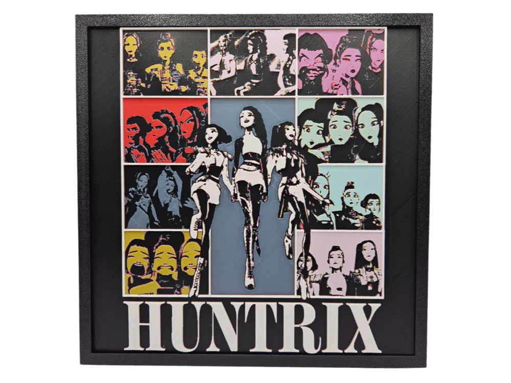 KPop Demon Hunters Huntrix Album Cover Style by BusyKikiBee HueForge model: KPop Demon Hunters Huntrix Album Cover Style by BusyKikiBee