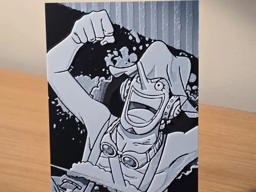 Hueforge - One Piece - Usopp 1 by FxD | Function-X-Design HueForge model: Hueforge - One Piece - Usopp 1 by FxD | Function-X-Design