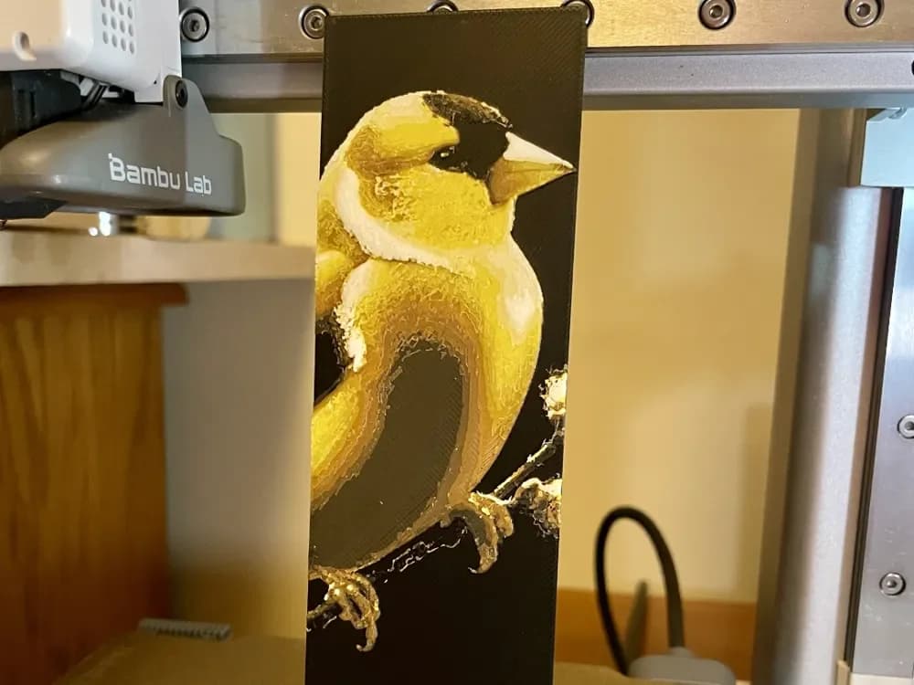 Goldfinch Bookmark by 3D_Forged HueForge model: Goldfinch Bookmark by 3D_Forged