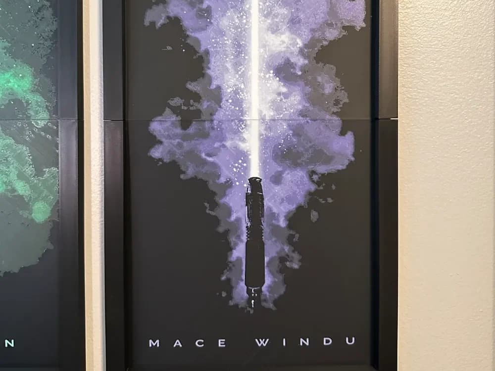Mace Windu Light Saber 2-piece Hueforge by Hey Ben HueForge model: Mace Windu Light Saber 2-piece Hueforge by Hey Ben