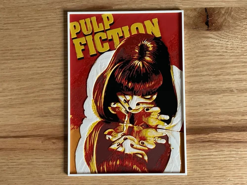 Pulp Fiction (1994) Hueforge Movie Poster Pulp Fiction (1994) Hueforge Movie Poster