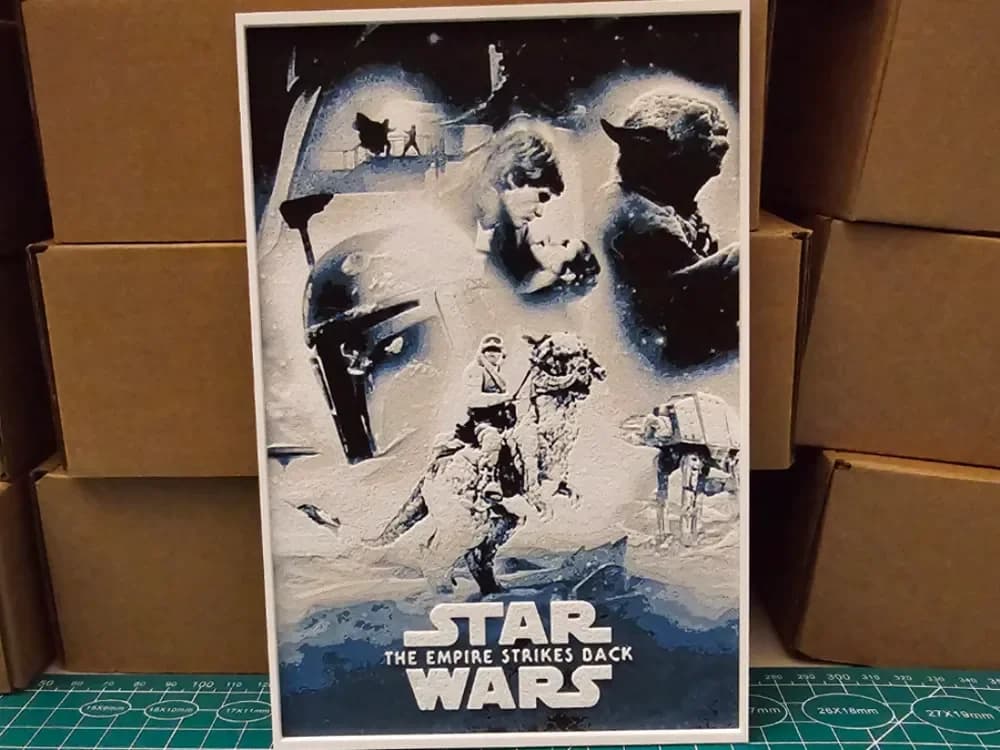 Star Wars V The Empire Strikes Back - Hueforge Art by Lumpy3D HueForge model: Star Wars V The Empire Strikes Back - Hueforge Art by Lumpy3D