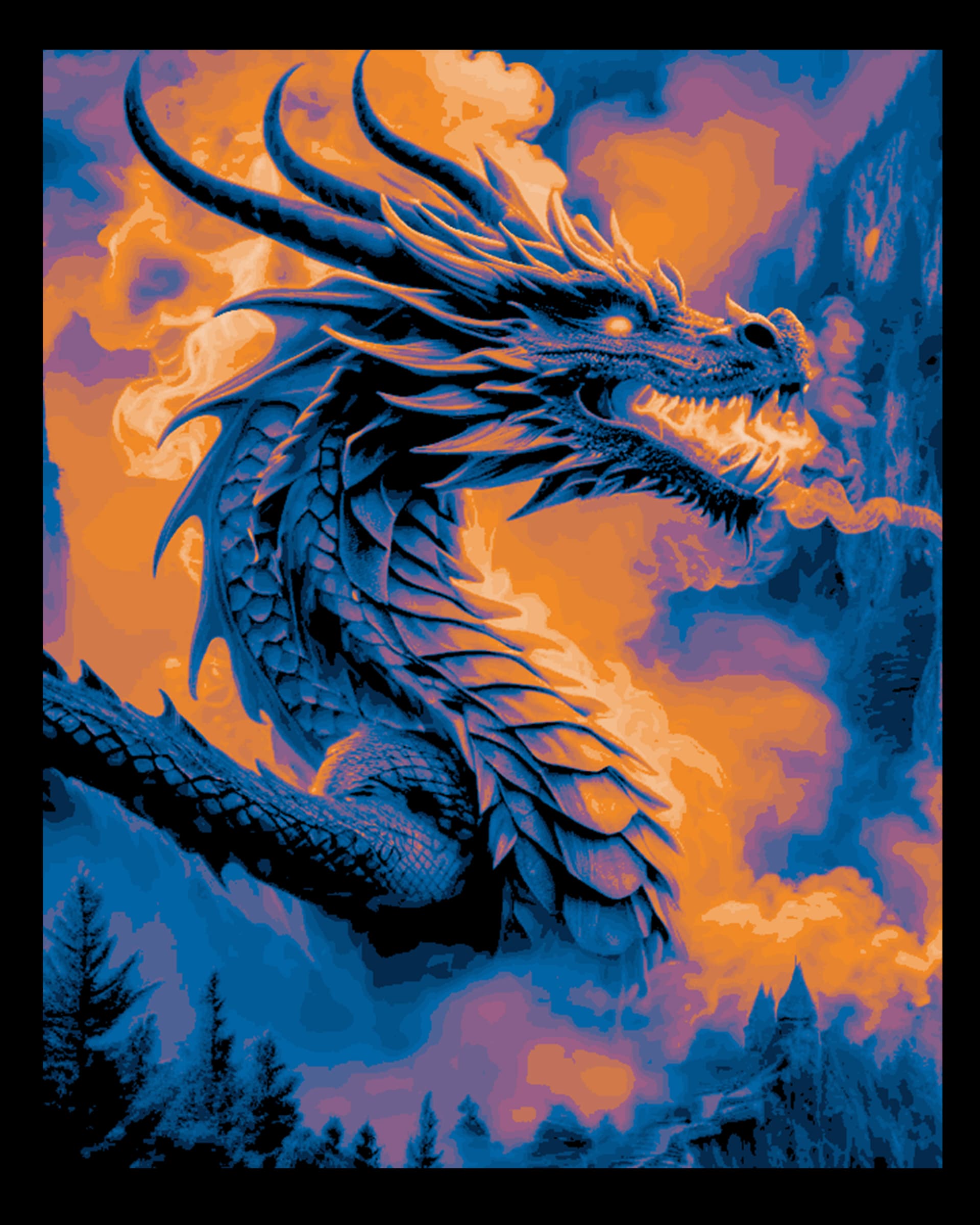 Firey Dragon's head rising from her lair - Hueforge art by BooneCo3d HueForge model: Firey Dragon's head rising from her lair - Hueforge art by BooneCo3d