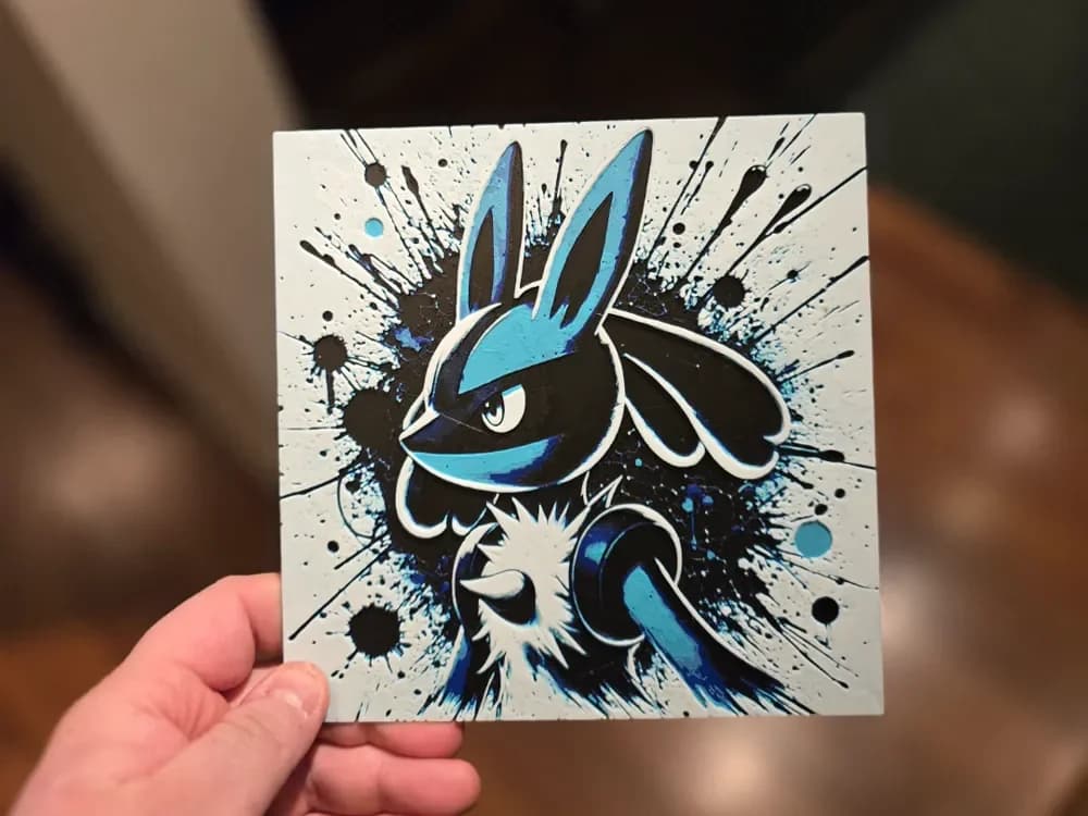 Graffiti Lucario Hueforge by 3Ree Printing HueForge model: Graffiti Lucario Hueforge by 3Ree Printing