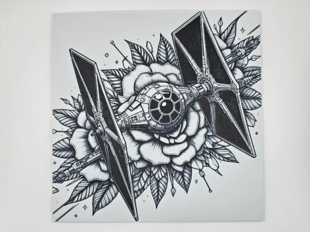 TIE Fighter flowers Star wars by Kactus Fpv HueForge model: TIE Fighter flowers Star wars by Kactus Fpv