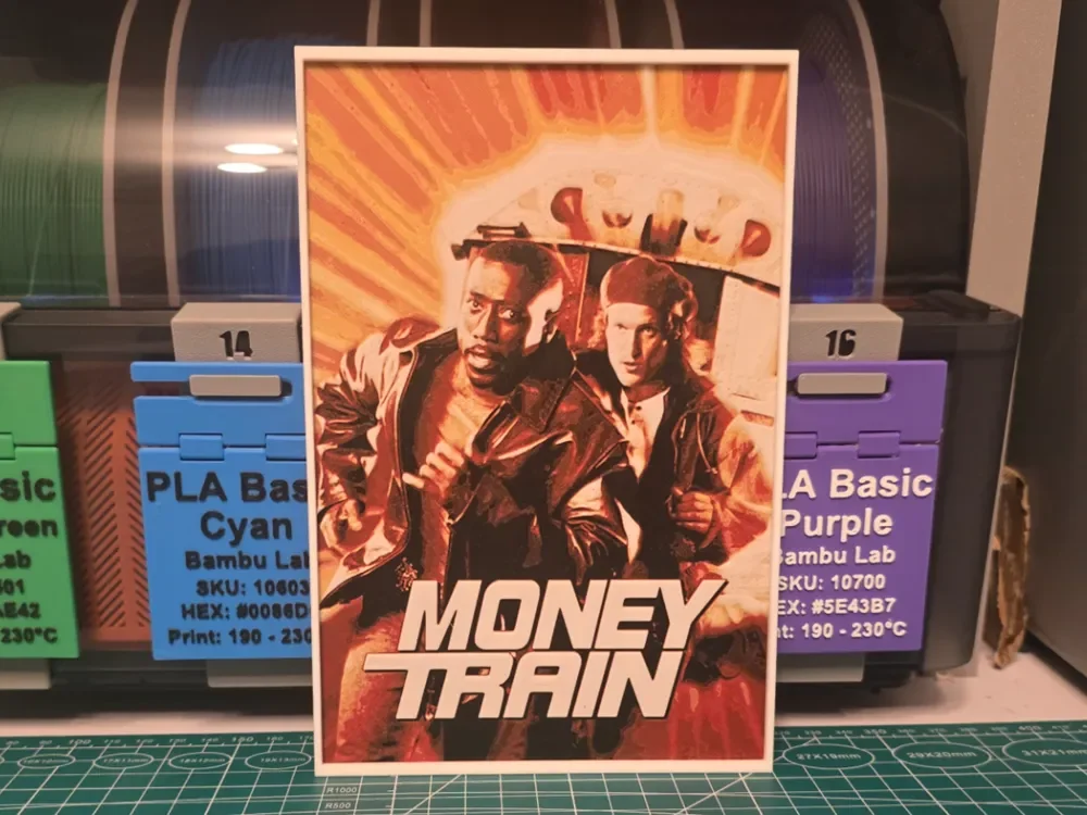 Money Train Movie Poster - Hueforge Art by Lumpy3D HueForge model: Money Train Movie Poster - Hueforge Art by Lumpy3D