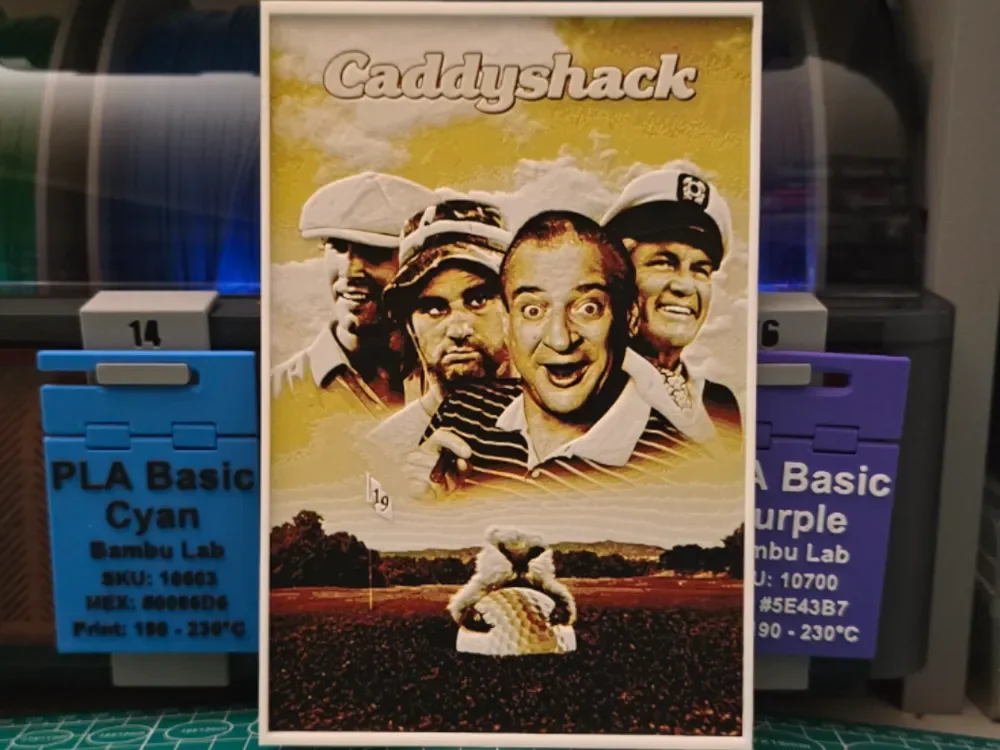 Caddyshack Movie Poster - Hueforge Art by Lumpy3D HueForge model: Caddyshack Movie Poster - Hueforge Art by Lumpy3D