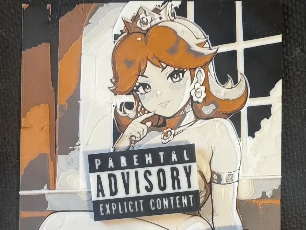 Daisy in the castle by World of Glt 3d HueForge model: Daisy in the castle by World of Glt 3d