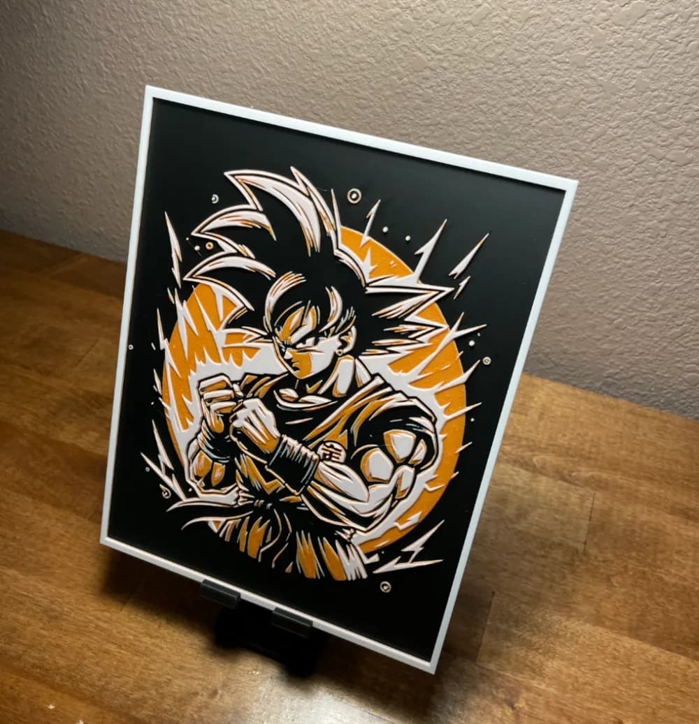 Hueforge - Dragon Ball - Goku Poster by Cloudy Nostalgia HueForge model: Hueforge - Dragon Ball - Goku Poster by Cloudy Nostalgia
